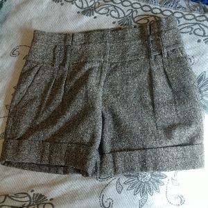 Cremieux tweed high-waisted wool blend shorts
